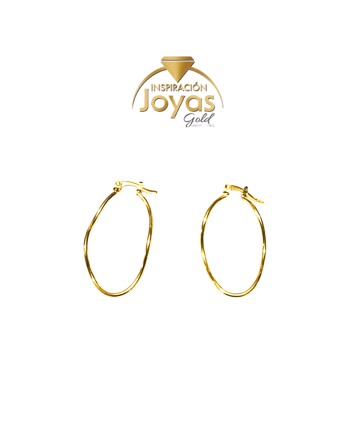 Argollas Grandes Dobladas (25054) Oro Enchapado