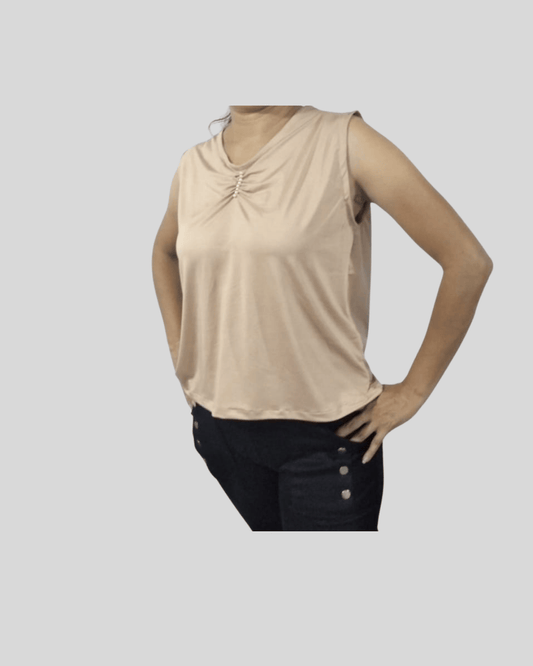 Blusa Crema Sin Mangas