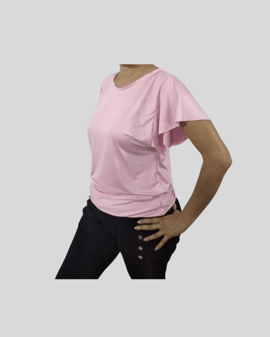 Blusa Rosada Clasica Con Mangas