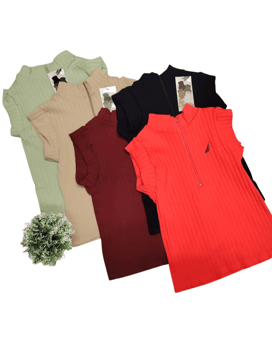 Blusa Tela Acanalada Importada Sin Mangas Olimpico