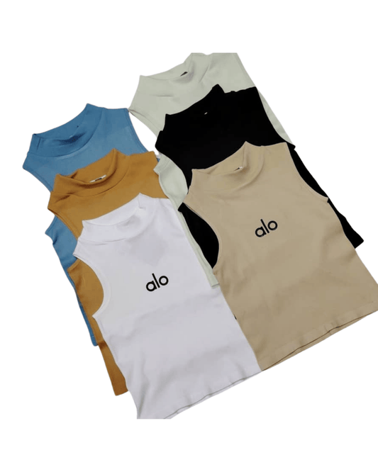 Blusa Tela Acanalada Importada Sin Mangas Alo