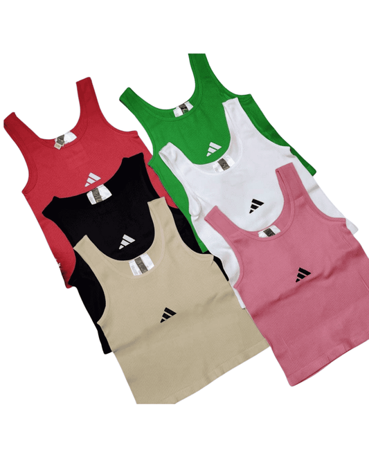 Blusa Tela Acanalada Importada Sin Mangas Adidas