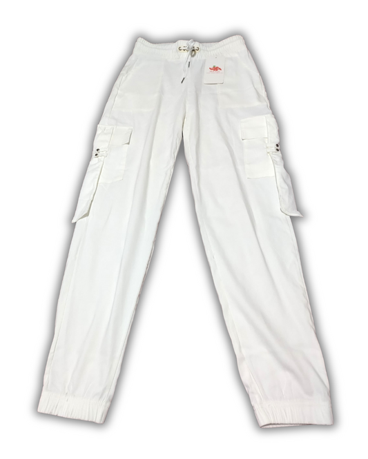 Mono Cargo Tela Suave Color Blanco