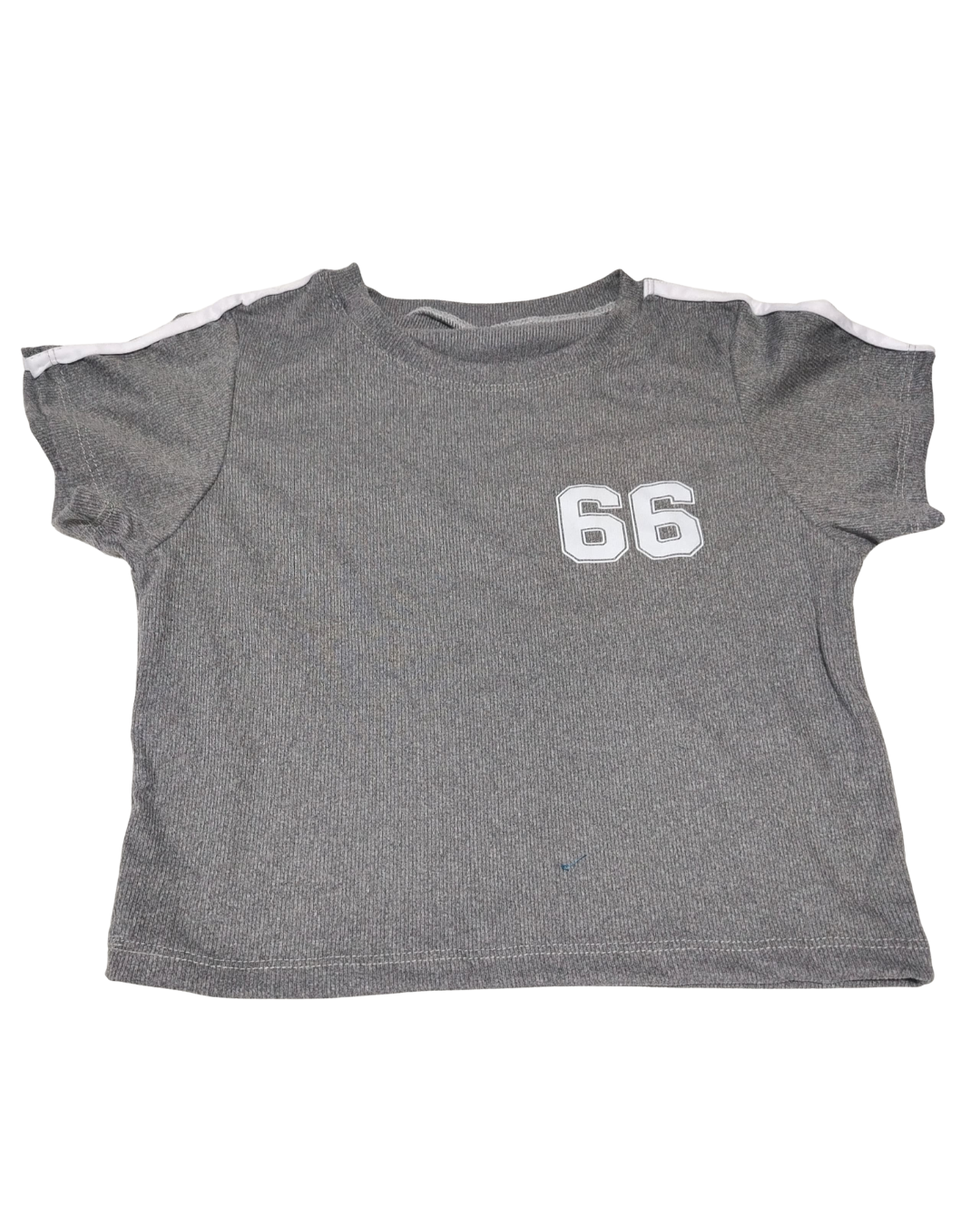 Crop Top Color Manga Corta Gris 66