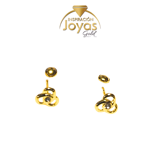 Zarcillos Pequeño Bebe Trebol (29025) Oro Enchapado