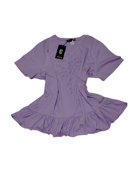 Blusa Color Lila Marca Follow Up Algodón-Licra Talla XL