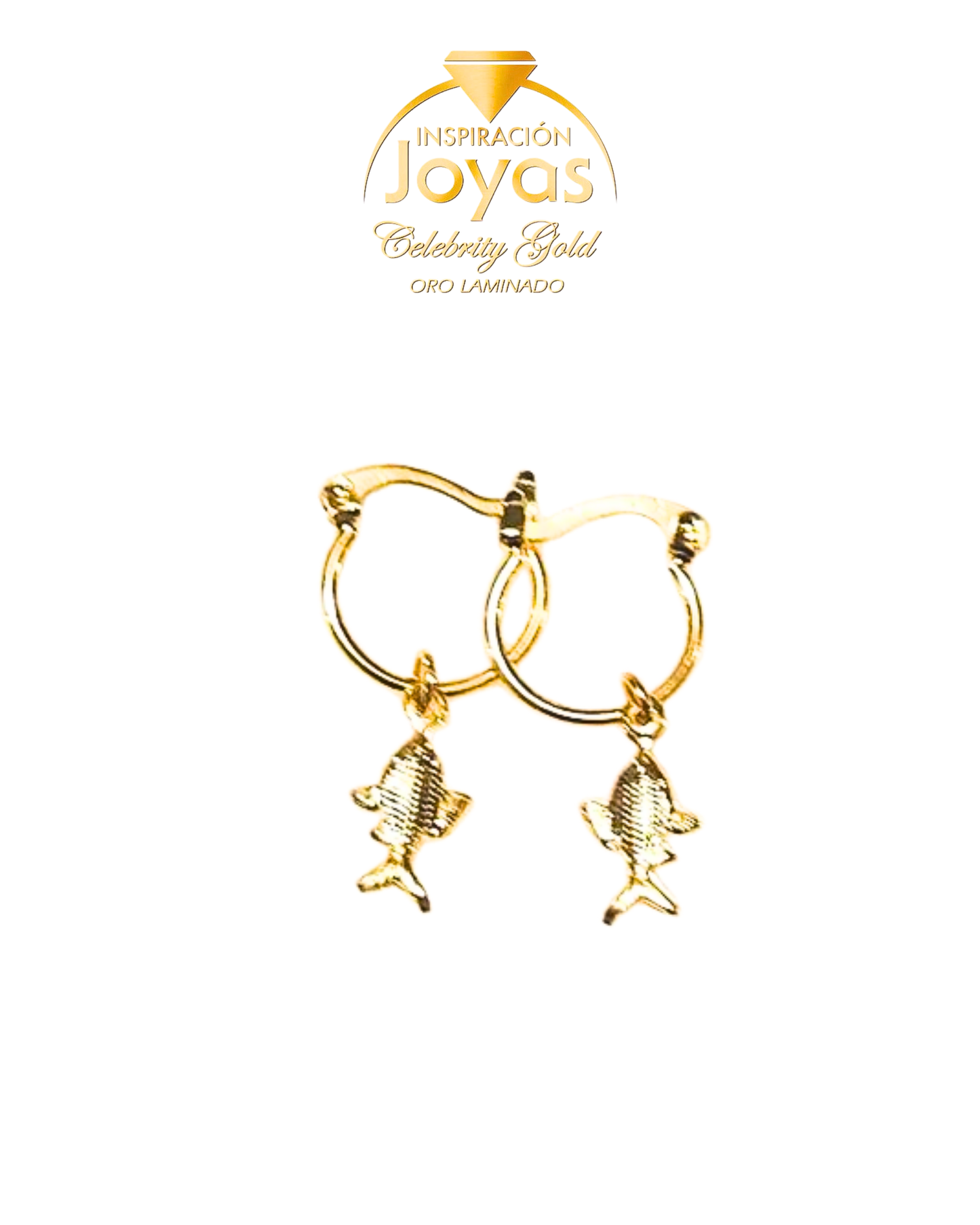 Argollas De Pescadito Colgante(530623) Oro Laminado