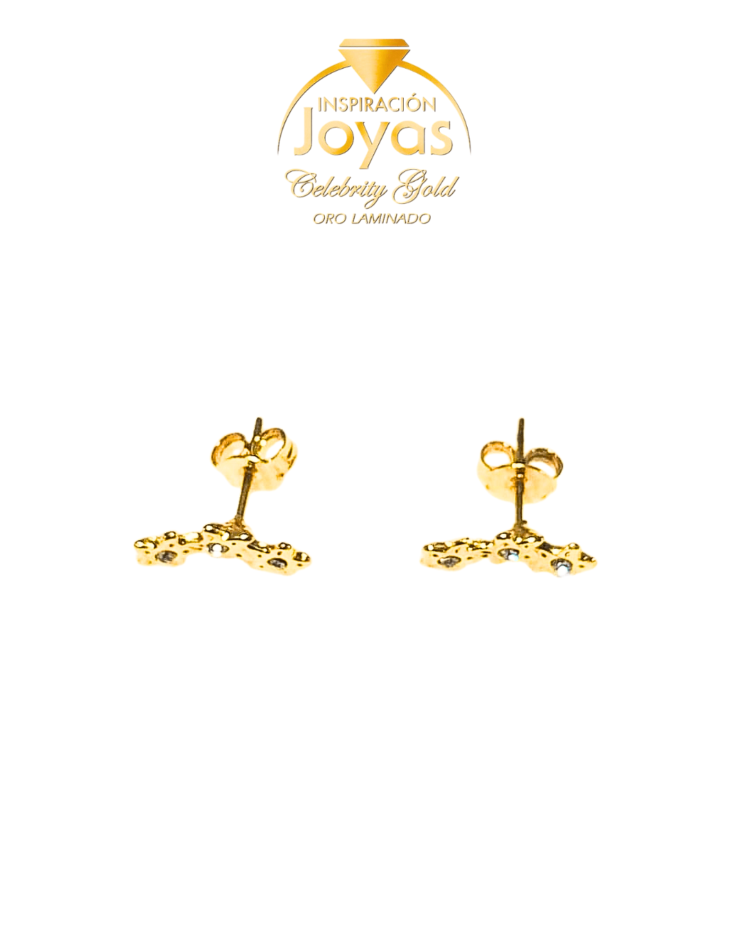 Zarcillos Medianos Tres Estrellitas(550049) Oro Laminado