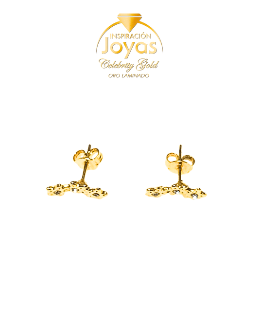 Zarcillos Medianos Tres Estrellitas(550049) Oro Laminado