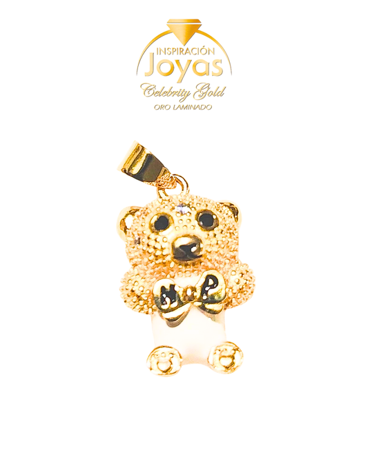 Dije de Peluche Dorado con Blanco (570050) Oro Laminado
