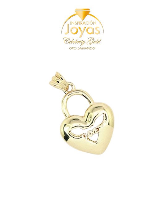 Dije de Corazon Tipo Candado (570078) Oro Laminado