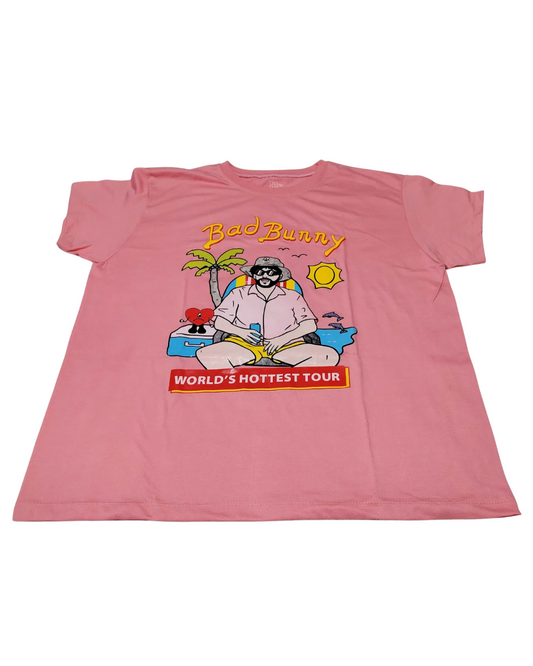 Franela Oversize Rosada Bad Bunny