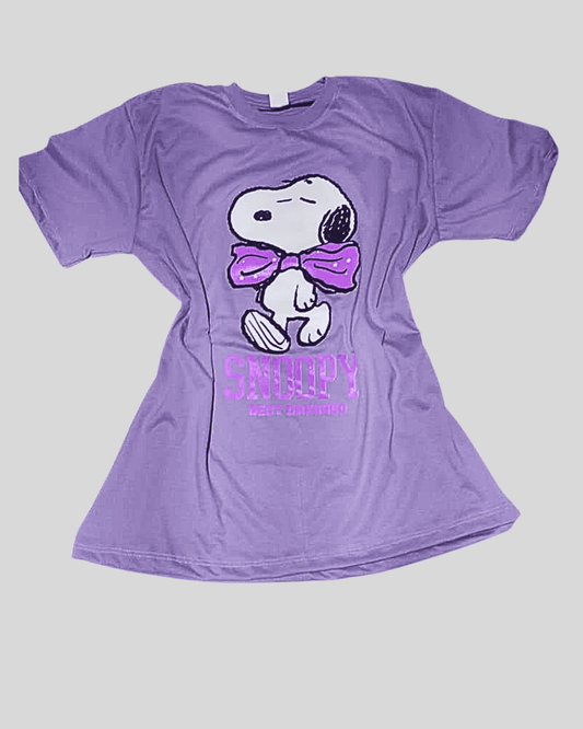 Franela Oversize Plus Snoopy Morada