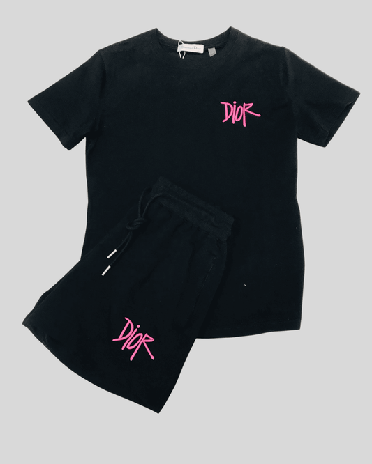 Outfit Dama Dior Negro Franela y Bermuda Top Quality