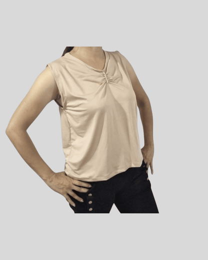 Blusa Crema Sin Mangas