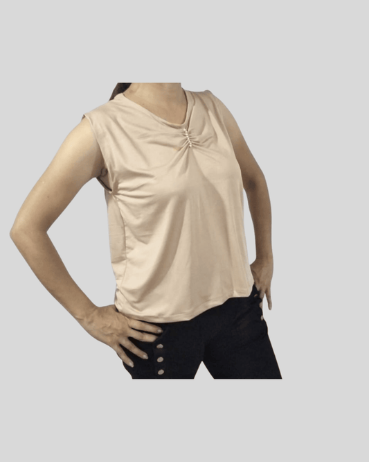 Blusa Crema Sin Mangas