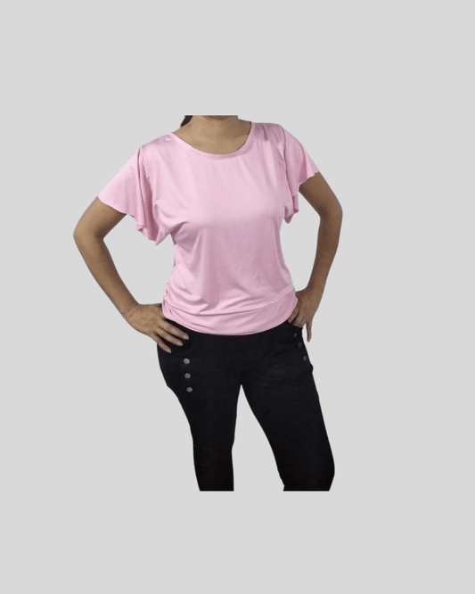 Blusa Rosada Clasica Con Mangas